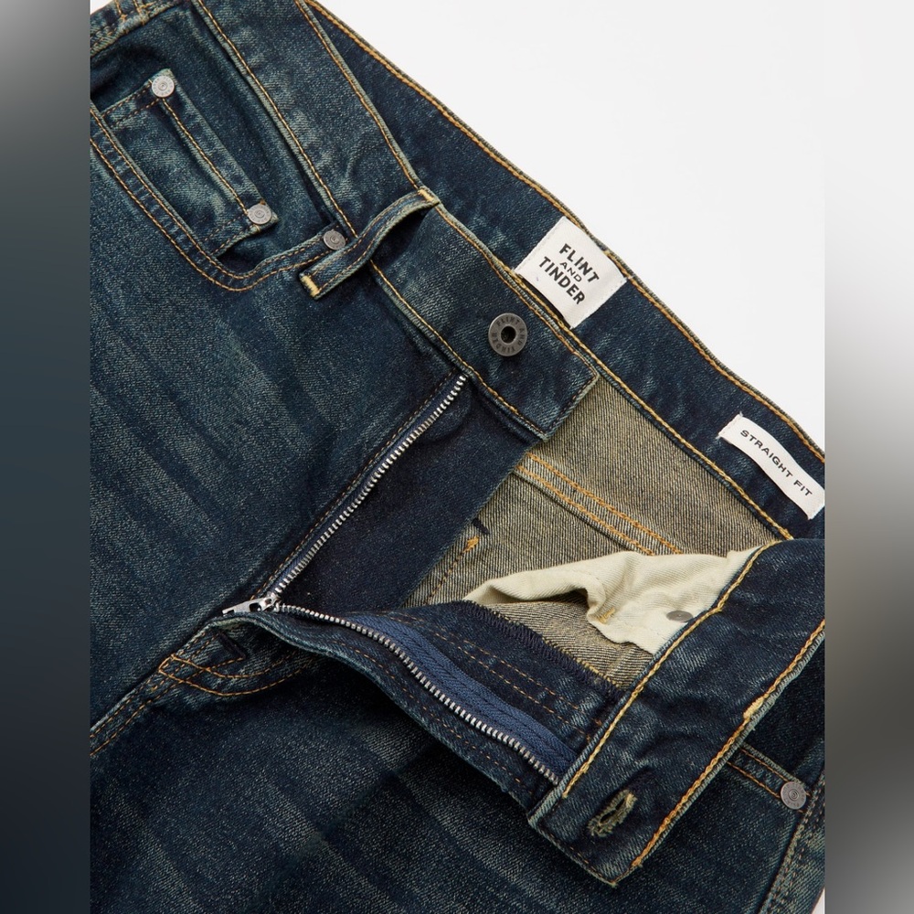 NWOT - Huckberry Flint and Tinder All-American Stretch Denim Straight in Overdye - Picture 2 of 9